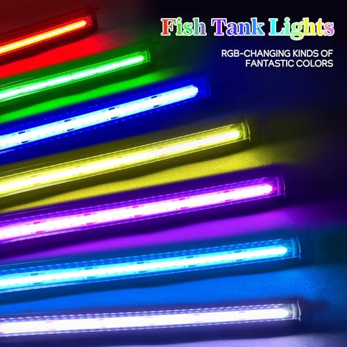 Fish Tank Bubbler Light for Aquarium: 2-in-1 Aquarium Grow Light with APP & Remote Control for Aquatic Pet Enthusiasts - RGB Changing Fish Lamp for 2-5 Gollon Freshwater Saltwater Tank Decor - size: 5.3 inch Bubbler