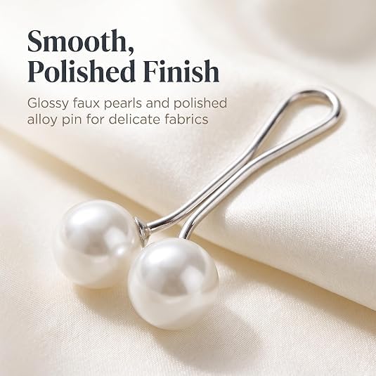 12Pcs Multicolor Headscarf Pearl Pins Clips U Shape Hijab Scarf Lady Muslim Scarf Shawl Clips Scarf Brooches Pin Jewelry Accessories Women's Brooches and Pins (Black&White&Gold) for Women