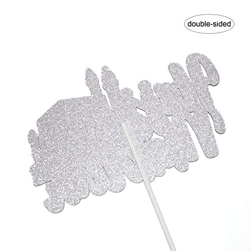 Black and Gold Glitter Hajj Mubarak Cake Topper - Eid Mubarak Festival Anniversary Party - Muslim Islam Celebration Decoration-Ramadan Party Supplies.