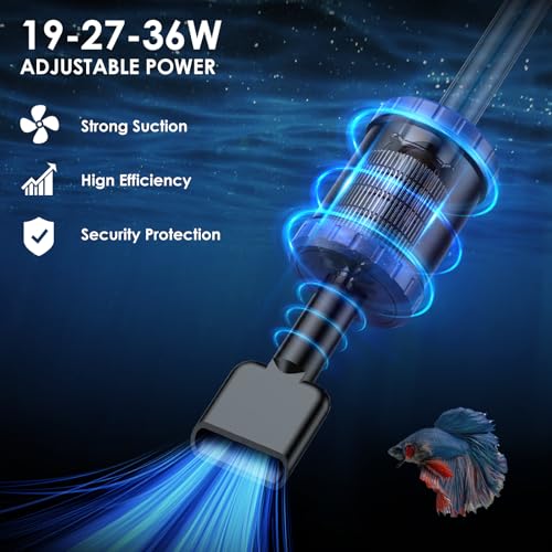 36W Electric Aquarium Vacuum GravShower and Water Circulation, Timed Off