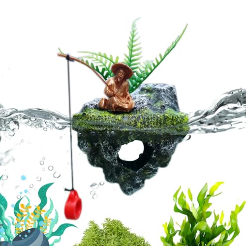 Fish Decorations for Tank, Resin Floating Island, 3.54x3.15x2.28 Inch Strong Build Gear, Realistic Tool, Stylish Aquarium Aid with Compact Design, Accessory Helper for Betta Hermit Crab Saltwater Home