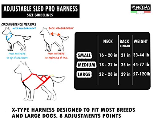 Neewa Adjustable Sled Pro Harness (Large, Yellow), Dog Harness for Large Breeds, Giant Dogs, Sled Pulling - color: Yellow, size: Large