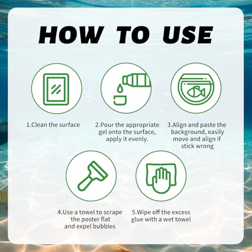 Aquarium Background Gel, 60ML(2OZ) with Sponge and Scraper (2pcs) | Easy to Apply, Clearer and Brighter - size: 120ml