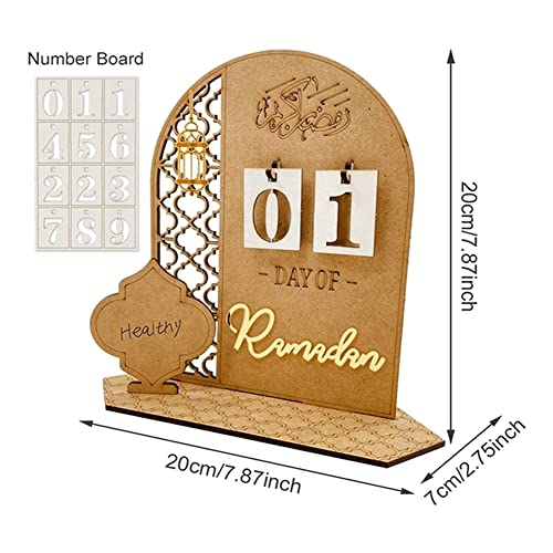 Wooden Ramadan Calendar Decorations - Wooden Countdown Calendars Decorations 30 Days Eid Mubarak,style 1