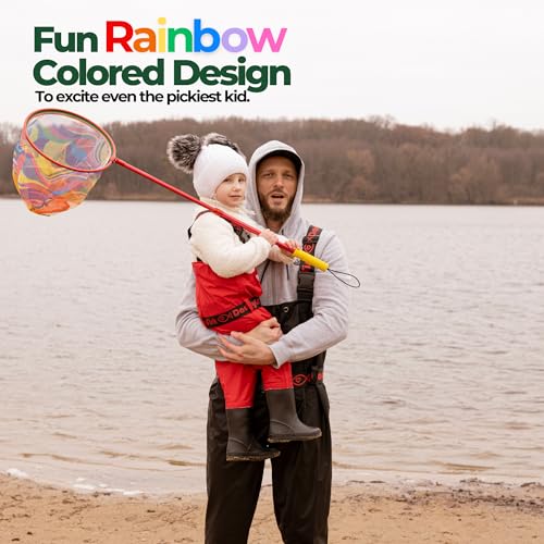 Kids Fishing Net - Extendable Telescopic Landing Net for Boy Girl Children Catching Small Fish Crab Shrimp Minnow Dragonfly Beach Pier Lake River Ocean - color: Style 3 (Green)