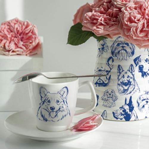 SUPERDANT 5PCS Dogs Underglaze Paper Transfer Animals Transfer Papers for Clay Ceramic Porcelain Under Glaze Transfers for Pottery Enamel Decals Blue Underglaze Decal Handcrafted Gifts - style: Dogs