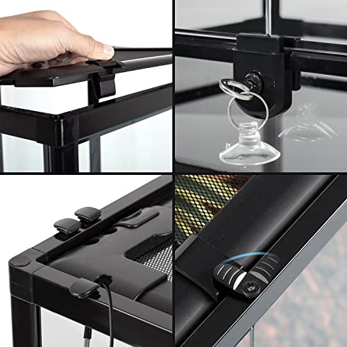 REPTI ZOO Large Reptile Paludarium Tank, Vertical Reptile Terrarium Wide & Tall Amphibian Tank with Top Screen Ventilation (36" W X 18" D X 36" H (Paludarium)) - size: 36"W X 18"D X 36"H (Paludarium)