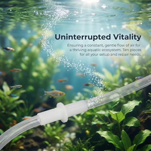 Kisangel 10Pcs Straight Air Connector for Aquarium Air Hose Tubing Inline Oxygen Connectors for Fish Tank Pump Accessories Aquarium Tube Repair and Extension Pet Supplies