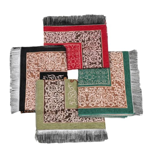 Islamic Prayer Rug Masjid Pattern Thin Mat 1pc Muslim Portable Blanket Ramadan Eid Gift Rug Turkish Prayer Carpet - Black, Styled - color: 1pc Blackd