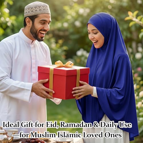 Ababalaya Women's Elegant Modest Muslim Islamic Ramadan Soft Lightweight Jersey Hijab Long Scarf - color: Sapphire, size: Medium