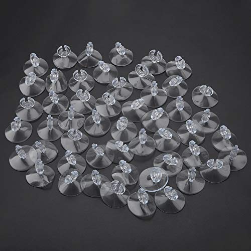 50pcs Aquarium Sucker Clips, Fish Tank Hose Holder Clamps, Ultra Strong Suction Cup Clips for Oxygen Pump Soft Pipe, Transparent Rubber Tube Holders for Aquarium Fish Tank Accessor
