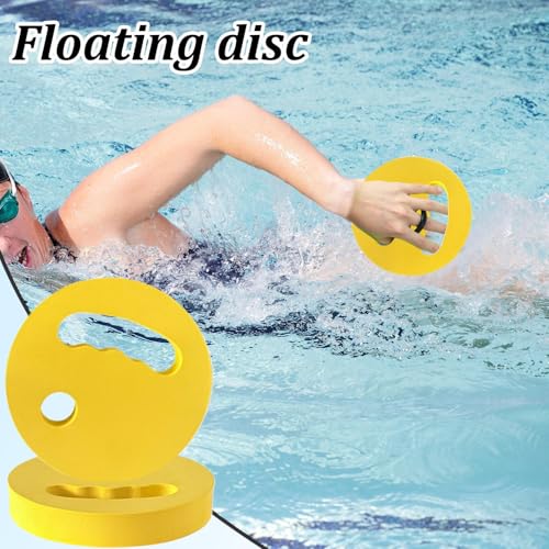 Water Exercise Discs,EVA Foam Floating Aqua Training Disc,Grip Swimming Pool Fitness Discs for Swimming Beginner - color: Yellow