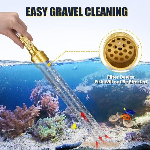 Gravel Vacuum for Aquarium Water Changer Fish Tank Cleaning Tools, Siphon Universal Quick Pump Aquarium Water Changing (50ft) - size: 50ft