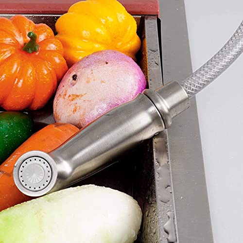 Universal Kitchen Sink Side Sprayer with Water Hose/Holder, Brushed Nickel | Quick Side Connector Compatible with Moen Faucet Sprayer Replacement, Kitchen Sink Faucet Sprayer Attachment - color: Brushed Nickel