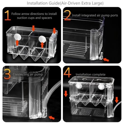 Aquarium Fish Breeder Box Hatchery Incubator,Multi-Functional Acrylic Breeder Isolation Box Hatching Incubator Box for Fish Fry Shrimp Little Turtle Betta Fish - size: L
