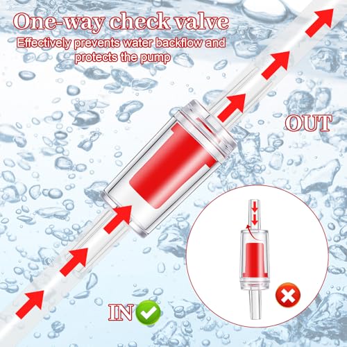 8Pcs Y Shape Aquarium Air Tubing Connectors, Check Valve for 3/16"Hose | 8Pcs Y-shape air connectors,4 check valves+4 tees.PP plastic,anti-shedding barbs,4.8mm fits 3/16" hose.For aquarium air pumps