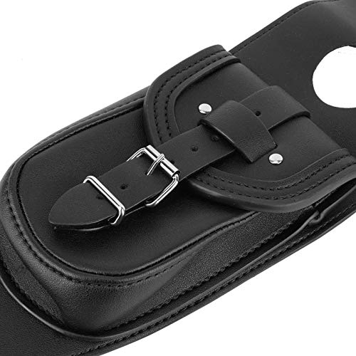 Fuel Box Panel Bag, Motorcycle PU Leather Gas Fuel Box Cover, Panel Pad Bib with Pouch Motorbike Accessory (Brown 02)(Black) - color: Black
