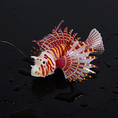 Yosoo Artificial Glowing Lion Fish Luminous Fake Fish Aquarium Fish Floating Ornament Simulation Fish for Fish Decoration (Red)