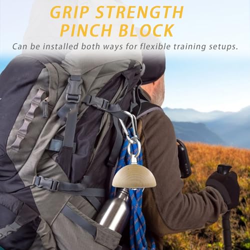 Grip Strength Training Beech Wood Pinch Block & Half-Sphere Ball with Loading Pin β Hand, Finger, Forearm Workout Set for Climbing, Lifting, Fitness Training - color: Half Sphere only