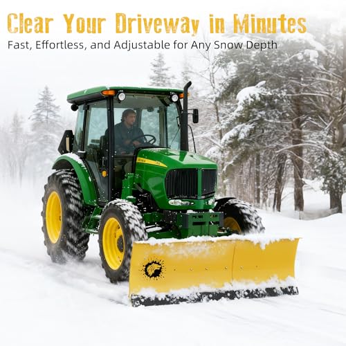 ATV/UTV Front Mount Land Leveler, 48"-60" Adjustable Steel Driveway Grader for Gravel&Dirt, Heavy Duty Yard Leveling Tool, Snow Plow Kit Compatible, 5-Position Angle, Winch Required (Sold Separately)