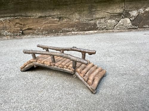 Mini Fairy Garden Bridge, Acrylic, Log Design, 4 Inches Long