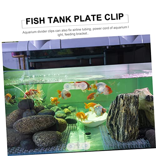 POPETPOP 30pcs Aquarium Divider Clip Fish Tank Support Clamp Cups for Vertical Oblique Isolation of Panels for Fish Breeding Separation