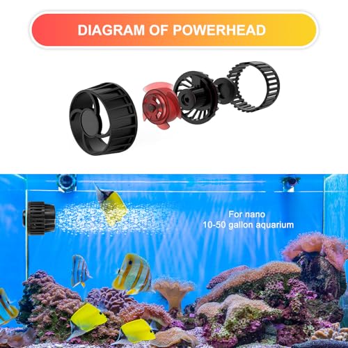 1050GPH Aquarium Wave Maker with Controller Mini DC12V 6W Powerhead with Magnetic Mounting, Nano Wavemaker for 10 to 50 Gallon thickness up to 8mm(1/4") Tank, - size: 6W 1050GPH