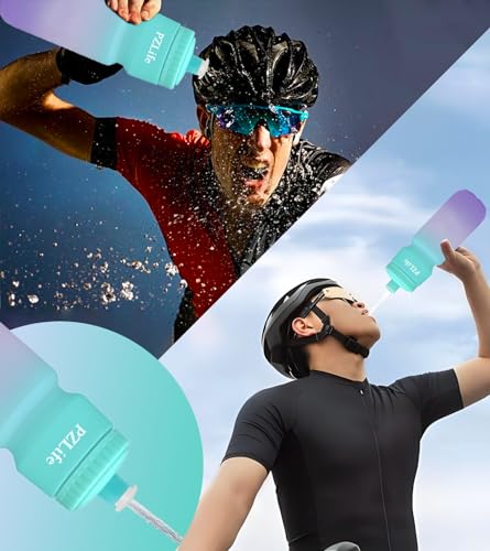 24oz Bike Squeeze Water Bottle, BPA Free Cycling Water Bottle,Leakproof, with Capacity Scale w/Pull Top Lid, Reusable Sport Water Bottle, for Bicycle, Gym,Running 4Pack - color: z--4PCS