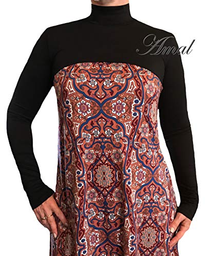 AMAL Modest Arm Sleeves Bolero for Women – Long Sleeve Crop Shrug, Islamic Hijab Layering Top, Soft Stretch Cotton Cover Up - color: Black, size: Medium