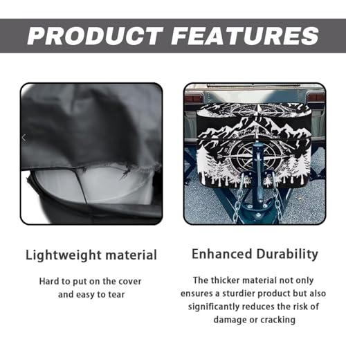 Howilath Dual 30Lb Propane Tank Cover - Heavy Duty Weatherproof Mountain Print RV Trailer Camper Gas Cylinder Cover - color: Mountain, size: Medium(Double 30LB)