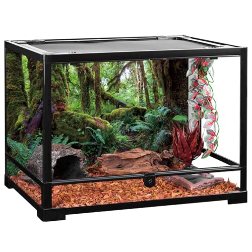 AWERT 30x18 inches Tropical Forest Terrarium Background Green Huge Tree Reptile Habitat Background Rainforest Aquarium Background Durable Polyester Background - size: 30x18in/75x45cm