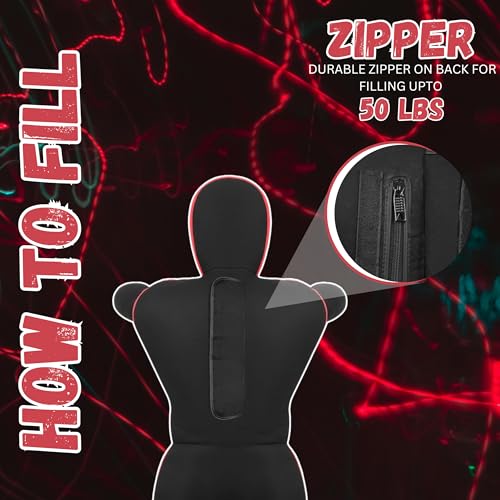Adult Grappling Dummy – 6ft Unfilled Wrestling Dummy for MMA, Jiu Jitsu, and Martial Arts Training – Practice Punching Dummy – Full Size Adult Grappling Dummy for BJJ, Karate & Judo