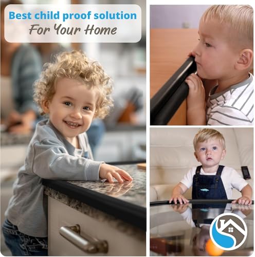 Furniture Edge Guards | 16ft Protective Protective Foam Cushion | Baby Child Proofing Set NonToxic and Safe for Table, Fireplace, Countertop | Black - color: Black, size: 16ft