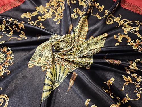 Large 35 inches Satin Square Scarf Lightweight Neck Hair Wrap Fashion Headscarf - color: A19