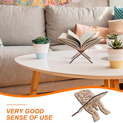 Wooden Bible and Quran Book Stand Decorative Reading Holder Desktop Book Rack for Home Religious Study and Office Use