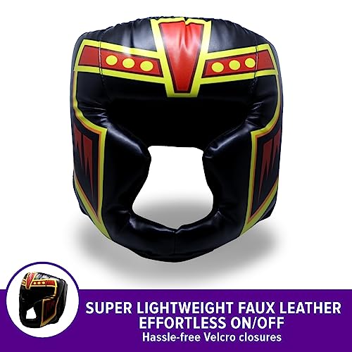 TRAINED Boxing Headgear Black S/L Use for MMA Training Kickboxing, Muay Thai, Sparring, Karate and Taekwondo Head Guard. - size: Small, style: Spartan