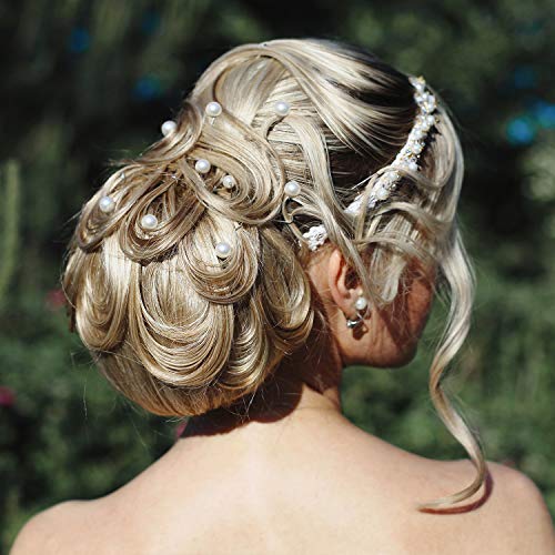 40 Packs Pearl Hair Pins Wedding Bridal Flower Pins for Brides and Bridesmaids Hair Style (0.4 Inch) - style: 0.4 Inch