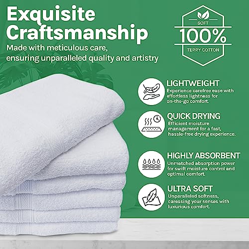 Towels N More Multi Pack 22X44 Small Light Weight Gym Towels or Can be Used as Quick Dry Bath Towel or Salon Towel, 100% Ring Spun Cotton Loops Sweat Towels Women's Hair Dry Towel (6)