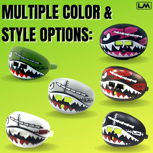 Loudmouth Football Mouth Guard | Military Flying Tiger Adult and Youth Mouth Guard | High Impact Mouth Piece for Sports | Dual Action Air Flow Mouth Guards | Pacifier Lip and Teeth Protector