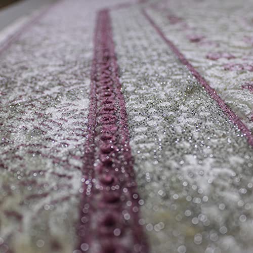 Modefa Turkish Islamic Velvet Prayer Rug - Prayer Mat Carpet for Men and Women - Traditional Muslim Janamaz Sajada - Ramadan or Eid Gift - with Car Hanger - Luxury Winter Rose (Pink/Gray) - color: Pink / Gray