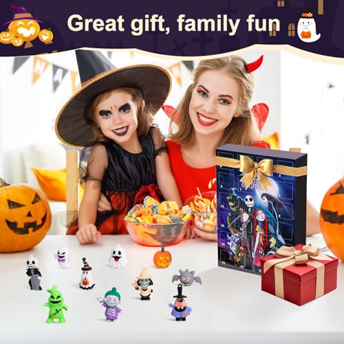 Nightmare Be Christmas Advent Calendar,Halloween Advent Calendar 2026,with 24 Collectible Ornament for Kids Adult Boys Girl,Halloween Countdown Calendar,Halloween Gifts - color: blue