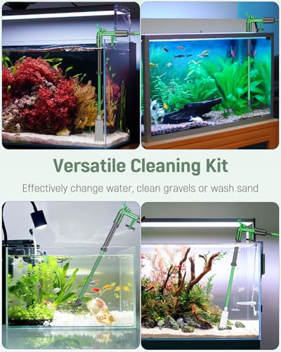Pawfly Aquarium Water Changer Kit, Fish Tank Siphon Vacuum Cleaner with 6 Feet Long Hose and Extendable Tubing Manual Aquarium Gravel Cleaner Tools for Water Changing Sand Washing and Maintenance