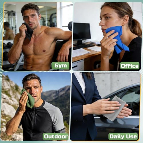 20 Pack 12"x10" Microfiber Sweat Absorbing Handkerchiefs for Men, Quick-Dry Sweat Rags Towels for Face, Neck, Gym - color: 20black