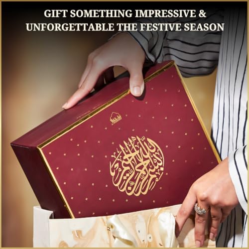 Dukhni Oud & Musk Gift Set | 30ml Oud Diffuser Oil, 6ml Misk Rijali Attar, Wrought Iron Burner, Brass Bowl, Wooden Coaster & Tea Light Candle | Perfect for Ramadan & Eid Gifting