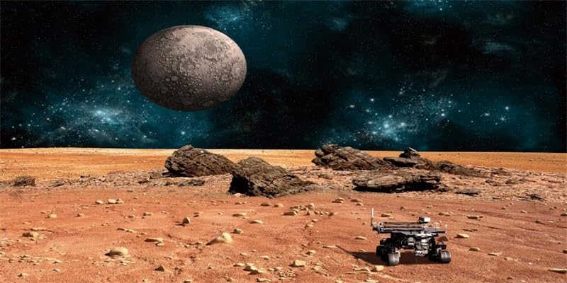 30x18inches Aquarium Background Mars Surface Moon Backdrop Terrarium Background Reptile Habitat Fantasy Underwater World Fish Tank Decoration Vinyl Background - size: 30x18in