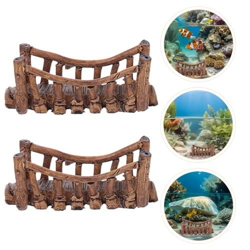 Kisangel 2pcs Mini Aquarium Bridge Decor Ceramic Fish Tank Bridge Ornament for Micro Landscape for Bonsai and Aquarium Accessories