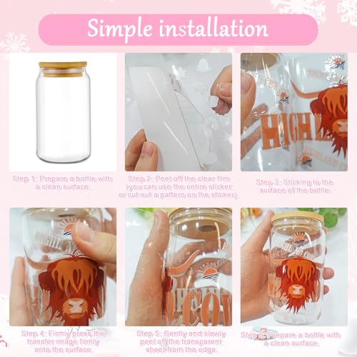 Rngmsi UV DTF Cup Wrap - 10 Pcs Glitter Christmas UV DTF Stickers for 16 oz Xmas Tree Bow Santa Waterproof UVDTF Transfer Decals for Glasses Cups DIY Crafts - style: Glitter Christmas