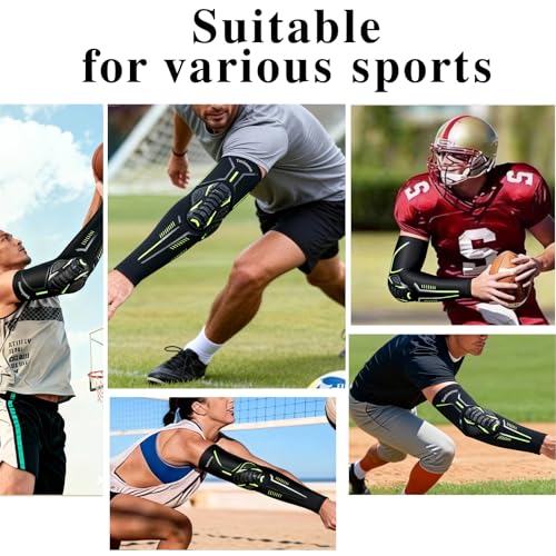 Padded Arm Sleeves – Football, Basketball, Volleyball & Soccer Elbow Forearm Protection for Men & Women (1 Pair) - size: XL-Large