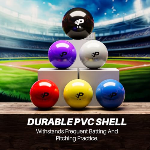 Simple Plyometric Weighted Ball | Baseball & Softball Training Ball | Arm Strength & Pitching | Durable PVC Shell with Sand Fill - size: Sets