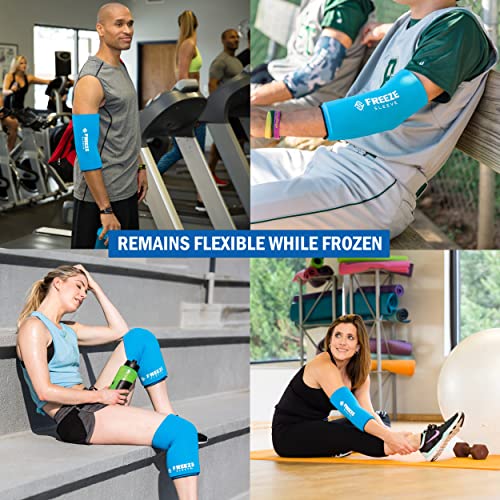 FreezeSleeve Ice & Heat Therapy Sleeve- Reusable, Flexible Gel Hot/Cold Pack, 360 Coverage for Knee, Elbow, Ankle, Wrist- Turquoise, Small/Medium - color: Turquoise, size: Small/Medium (Pack of 1)